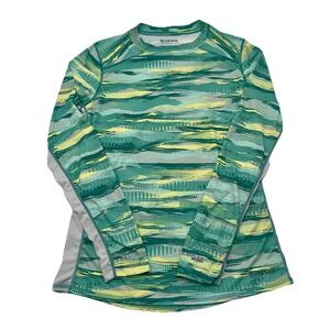 Simms Solarflex Sun Shirt Womens XS Green UPF 50 Fishing Long Sleeve Performance